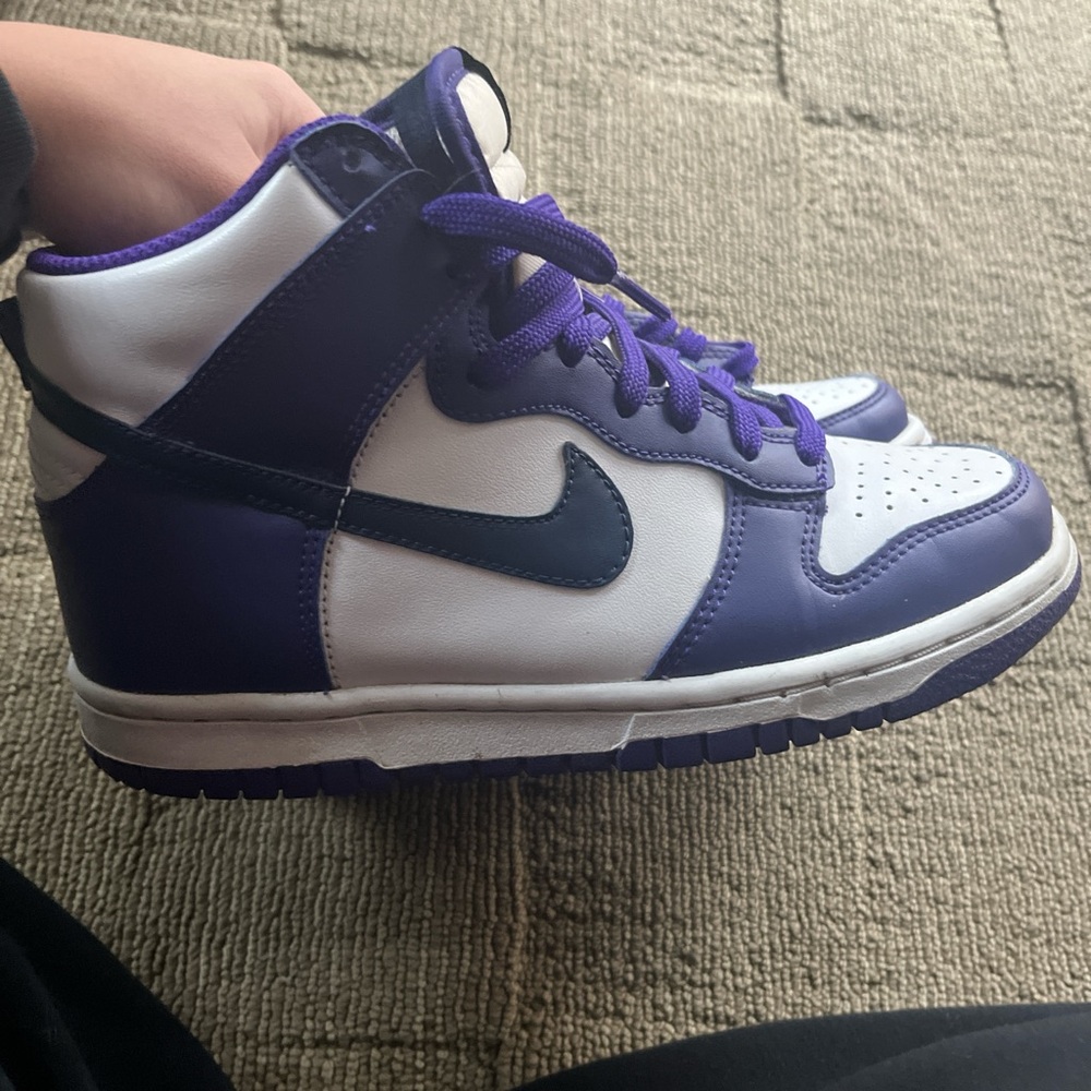 Size 4.5y purple dunks high